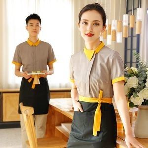 Custom Logon New Soft and Comfortable Fast Food Restaurant Waiter Uniform