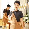 Fast Food Polyester Fabric Classic Traditional Chinese Style Restaurant Waiter Uniform