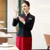 Women Professional Suit Reception Fashion Dress Short Sleeve Manager Hotel Staff Uniform
