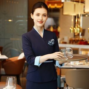 Cotton Chef Kitchen Hotel Clothes Long Sleeve Manager Uniform for Restaurant