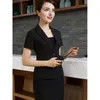 Hotel Bar Clothes Short Sleeve Cotton Chef Kitchen Manager Uniform for Restaurant