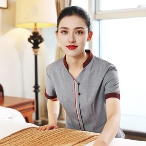 Eco-Friendly, Breathable and Durable Short Sleeve Housekeeping Workwear with Moisture-Wicking Technology (Custom Logo Available)